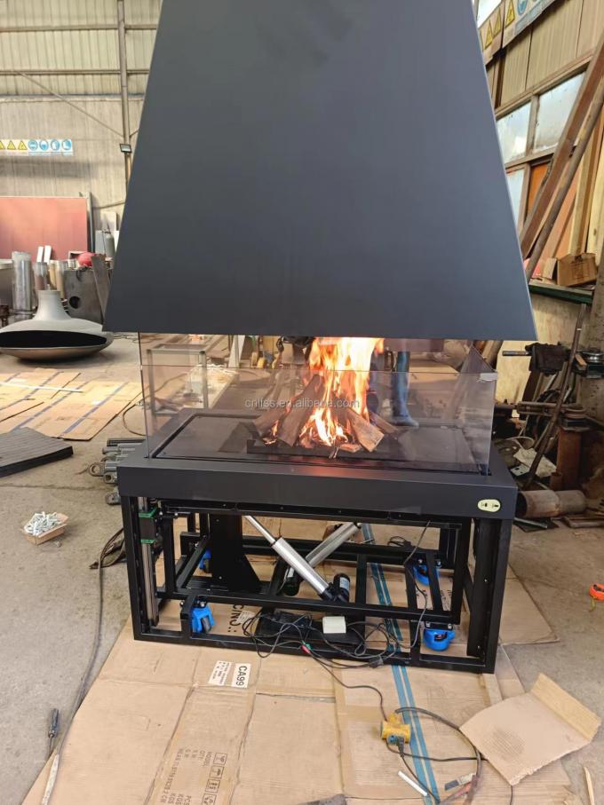 স্টাইল কার্বন ইস্পাত টেবিল রিমোট কন্ট্রোল গ্লাস আর্ট ফায়ারপ্লেস ফ্রিল্যান্সিং একচেটিয়া ইউরোপীয় প্রিমিয়াম কালো আধুনিক 4