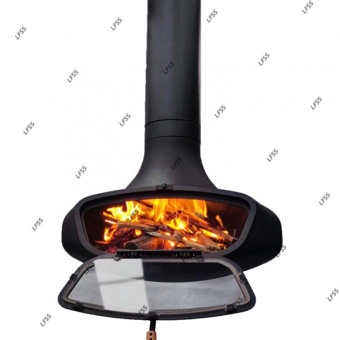 ঝুলন্ত কাঠকয়লা কালো অগ্নিকুণ্ড জ্বলন্ত ছাদের অগ্নিকুণ্ড ইনডোর ইস্পাত কাস্টম 21