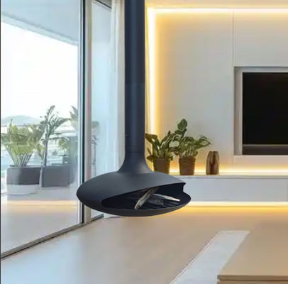 indoor hanging fireplace carbon steel suspended stove wood burning stove for hotels