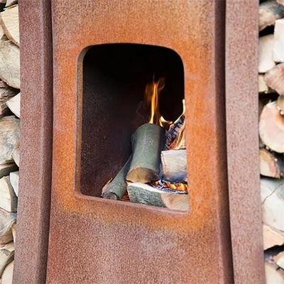 Contemporary Corten Fireplaces Modern Outdoor Metal Chimenea With Storage